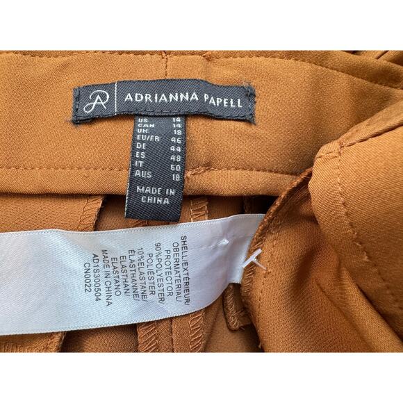 New ADRIANNA PAPELL Women's Terracotta Pull-on Straight Leg Pant Size 14 - Picture 3 of 4